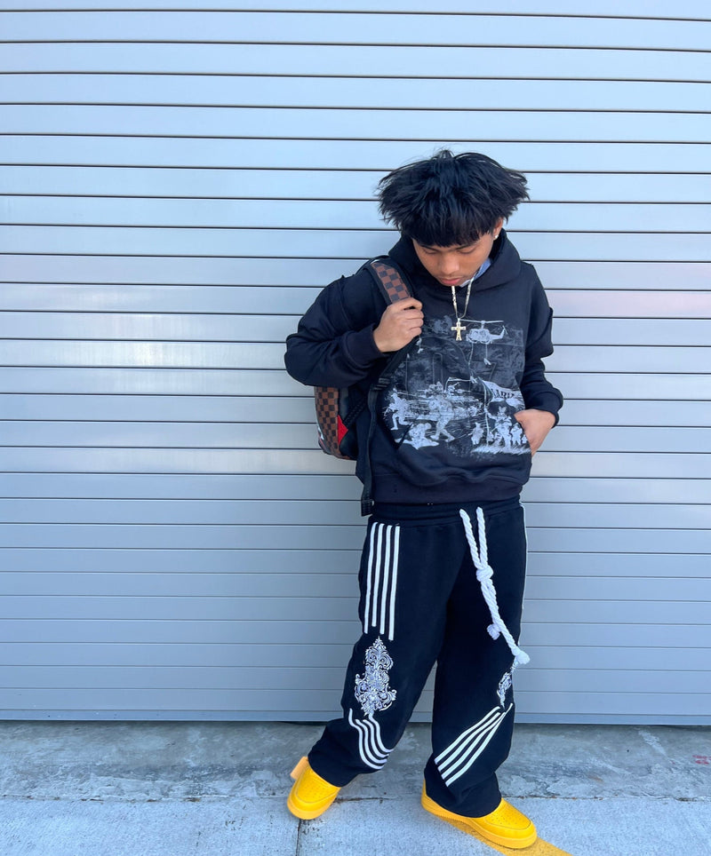 BLACK WAR PATH HOODIE - Lardproductions