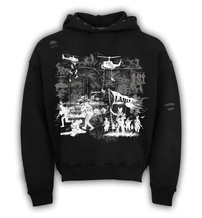 BLACK WAR PATH HOODIE - Lardproductions